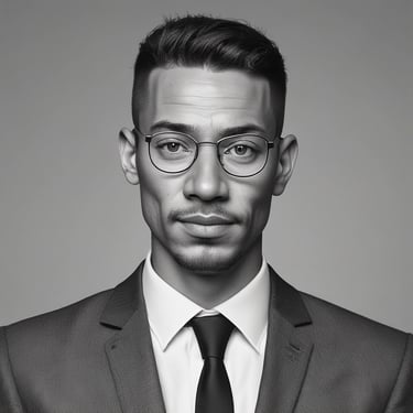 A focused man in casual business attire reviewing stock data on a tablet in a modern office.