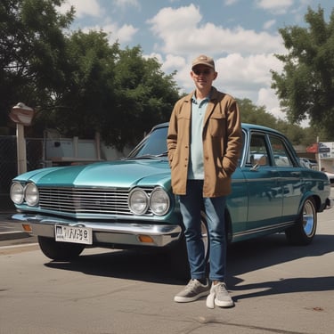 A professional washing a luxury car with foam and water droplets sparkling in sunlight.