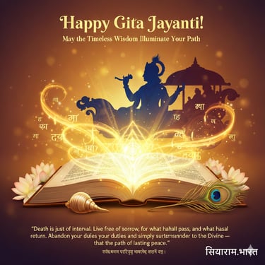 Gita Jayanti: Illumination of Wisdom सियाराम.भारत सर्वधर्मान् परित्यज्य मामेकं शरणं व्रज। 