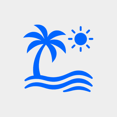 Palm Tree Sunshine Waves Symbol