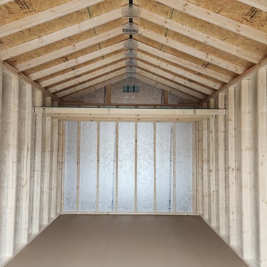 Inside of a high-quality shed showing quality materials
