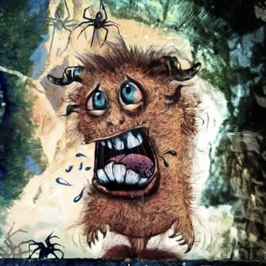 A vibrant acrylic illustration of a character created in Adobe Photoshop