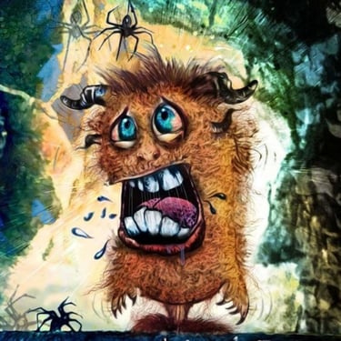 A vibrant acrylic illustration of a character created in Adobe Photoshop
