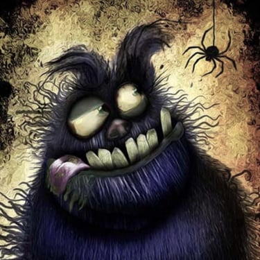 A vibrant acrylic illustration of a character created in Adobe Photoshop 