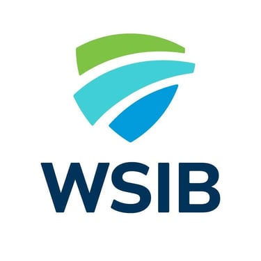 Official WSIB logo for the Workplace Safety and Insurance Board with green and blue shield icon.