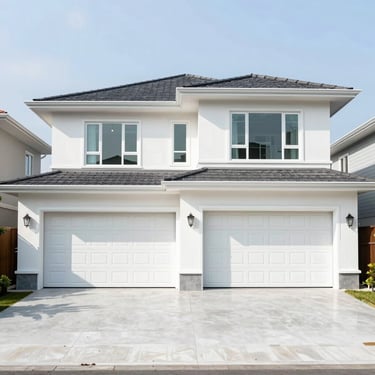 Contemporary suburban house with double garage, Tangerang.