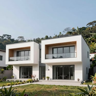Modern villa on a hillside with scenic views, Bogor.