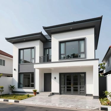 Traditional-modern fusion villa exterior, Klaten.