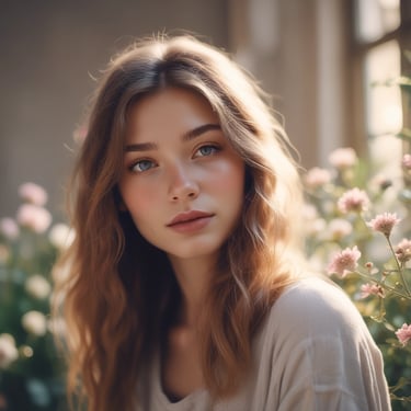 A cozy, sunlit corner with soft textiles and delicate decor reflecting veyluna aesthetics' feminine style.