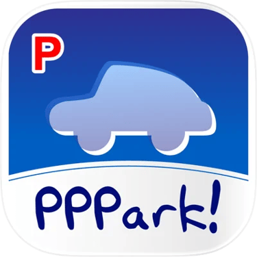 a parking lot with a car parked in front of it