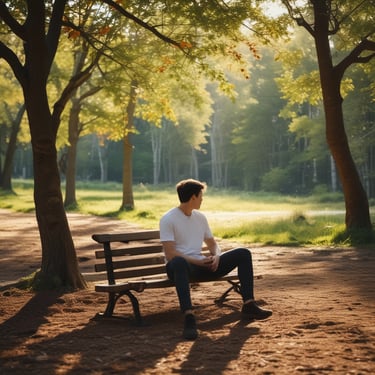 Smiling young man using a laptop in a modern home office.