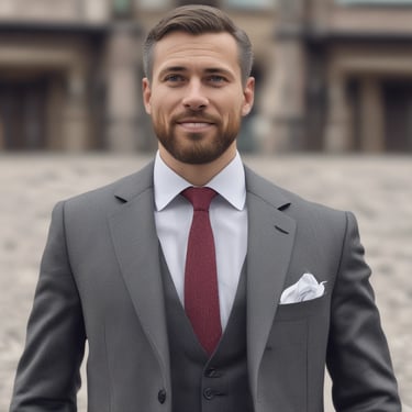 A smiling woman enjoying a cup of matcha tea in a cozy kitchen setting.