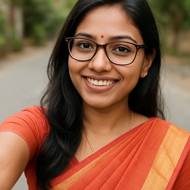 Smiling middle-aged woman with glasses in a bright clinic setting