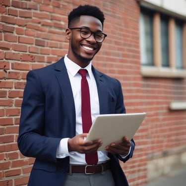 A narrow urban street is lined with brick buildings, one of which has a sign reading 'London Metropolitan University'. The street features parked bicycles, a few pedestrians, and a tree casting shadows across the road. The sky is clear and blue.