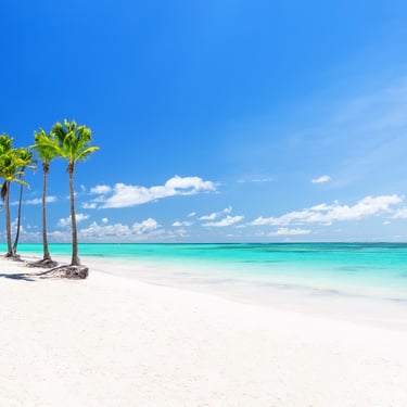 Playa Juanillo beach in Cap Cana with soft white sand and turquoise water