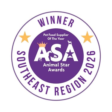 Best Pet Food Supplier 2026 Winner badge for Kitty's Rawr Store