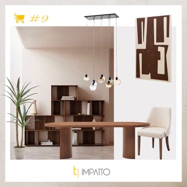 Collage o moodboard de decoración para compra online de mobiliario de salón