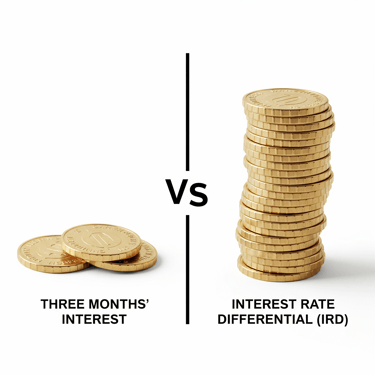 Three Months Interest' mortgage penalty vs IRD penalty