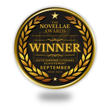 the novellae award gold seal, september 2025 winner seal