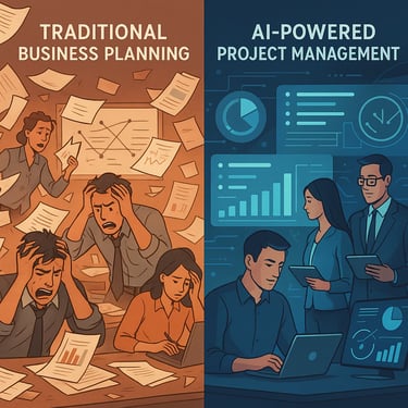 Evolution from traditional business planning methods to AI-powered intelligent project management