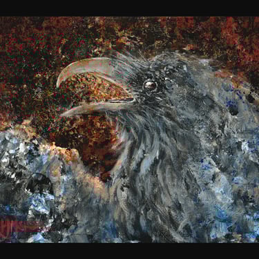 Nevermore Raven Oil Painting based on The Raven Poe