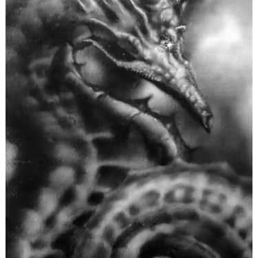 Sea Dragon Unique Airbrush Painting
