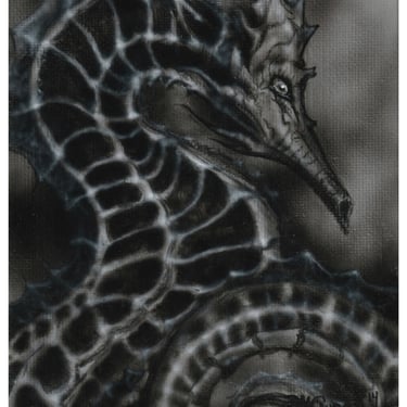 Sea Stallion Illustrative Airbrush Seahorse Painting