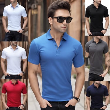 a group of blue and red sports jerseys