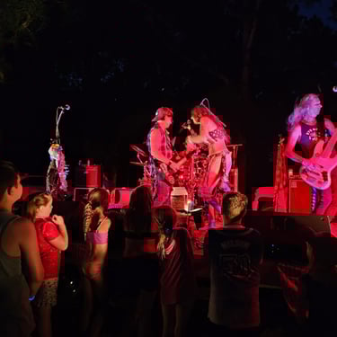 night time concert with band Parris