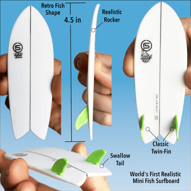 Phat Fish Retro Twin Fin Finger Surfboard
