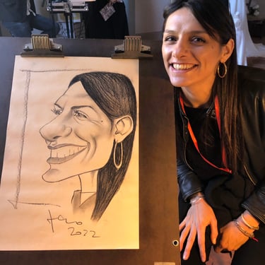 Caricatura a carboncino di Veronica Sgaragli 
