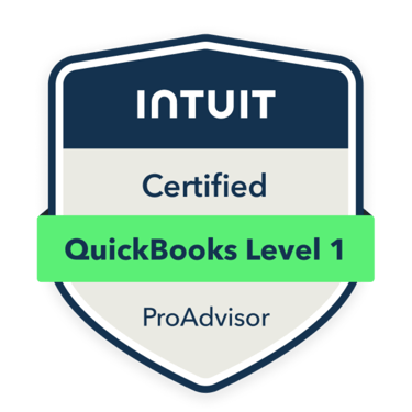 QuickBooks Online ProAdvisor Level 1 certification badge