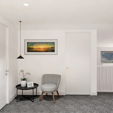 Cozy reading nook with modern furniture and dedicated for reading light