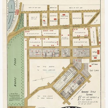 Kensington historical subdivision map, part of the Randwick City Council.