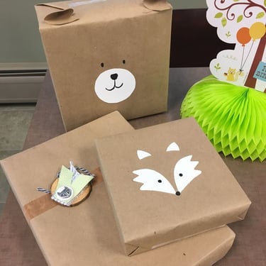 kraft paper wrapped gifts