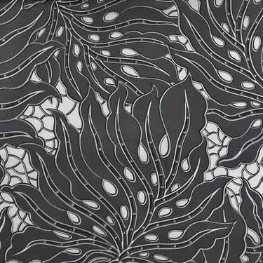 Black and White Floral silk printing fabric