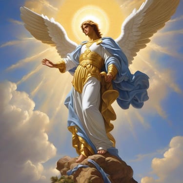 Michael the Archangel looking down on psychic reading
