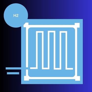Image depicting hydrogen fuel cell: uses hydrogen to generate electricity
