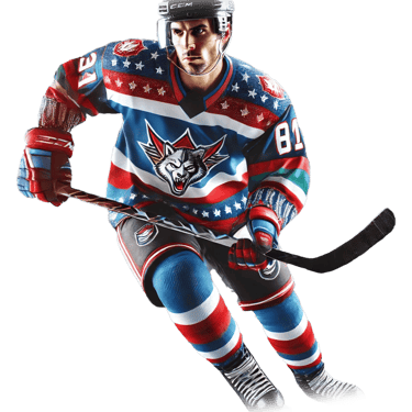 a man in a hockey uniform playing hockey