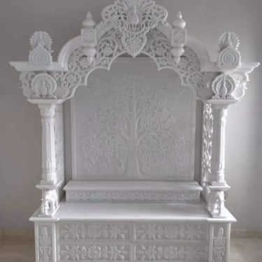 "Step-well inspired architecture leading the eye to the central deity." marble temples churches gurudwara