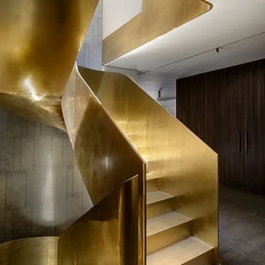 Laiton Maroc - escalier en laiton architecture moderne habillage en laiton