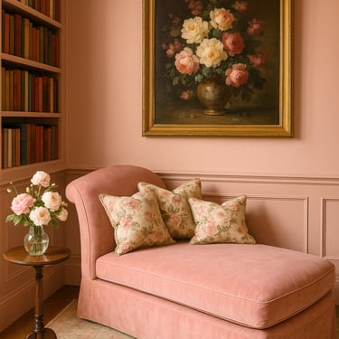 soft rose reading nook