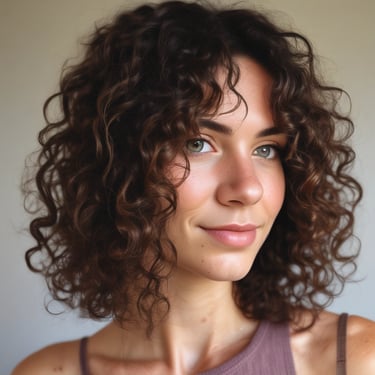 A satisfied customer smiling with a product.