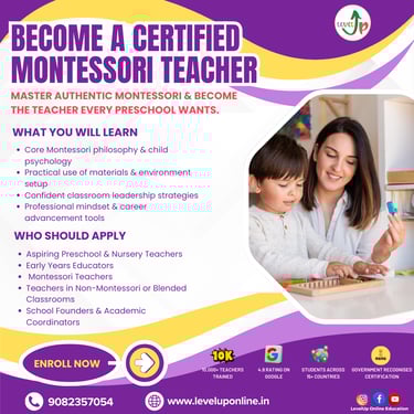 LevelUp Online Education Montessori teacher training building confident, child-centred educators