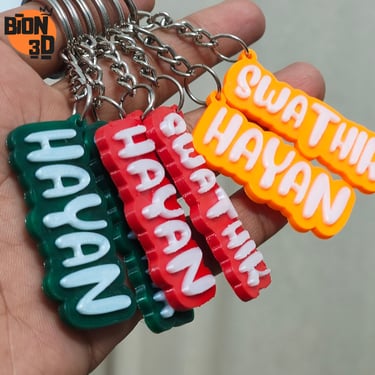 custom 3d printed name keychains