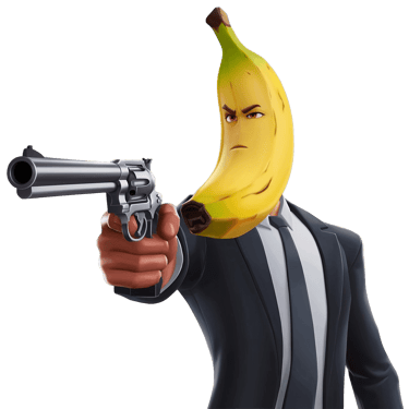 a banana peely banana man in a suit and tie