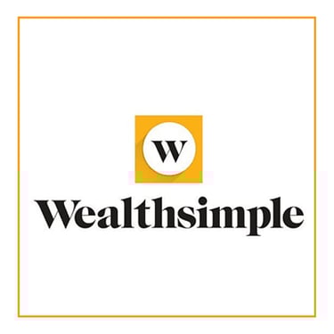 a white and yellow logo with the words wealth simple
