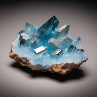 a cluster of crystals and crystals on a rock