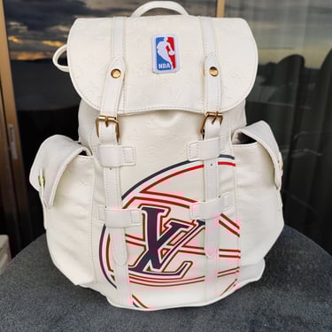 a backpacker with a backpacker bag on it