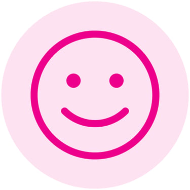 Smiley face icon representing clear, kind and practical money guidance.